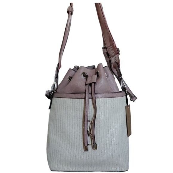 Steve Madden Bag Pink BMayor Raffia Crossbody Shoulder Handbag Tote WOMEN'S - Picture 2 of 16